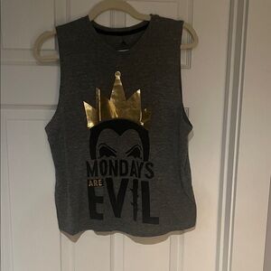 Disney Gray Tank Top with Gold Crown and Black Print